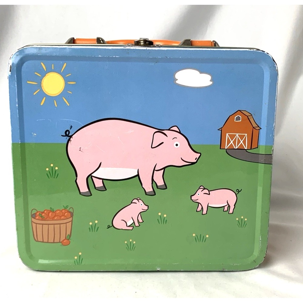 Jack Rabbit Creations Metal Lunch Box Farm Theme Pig Sheep Barn